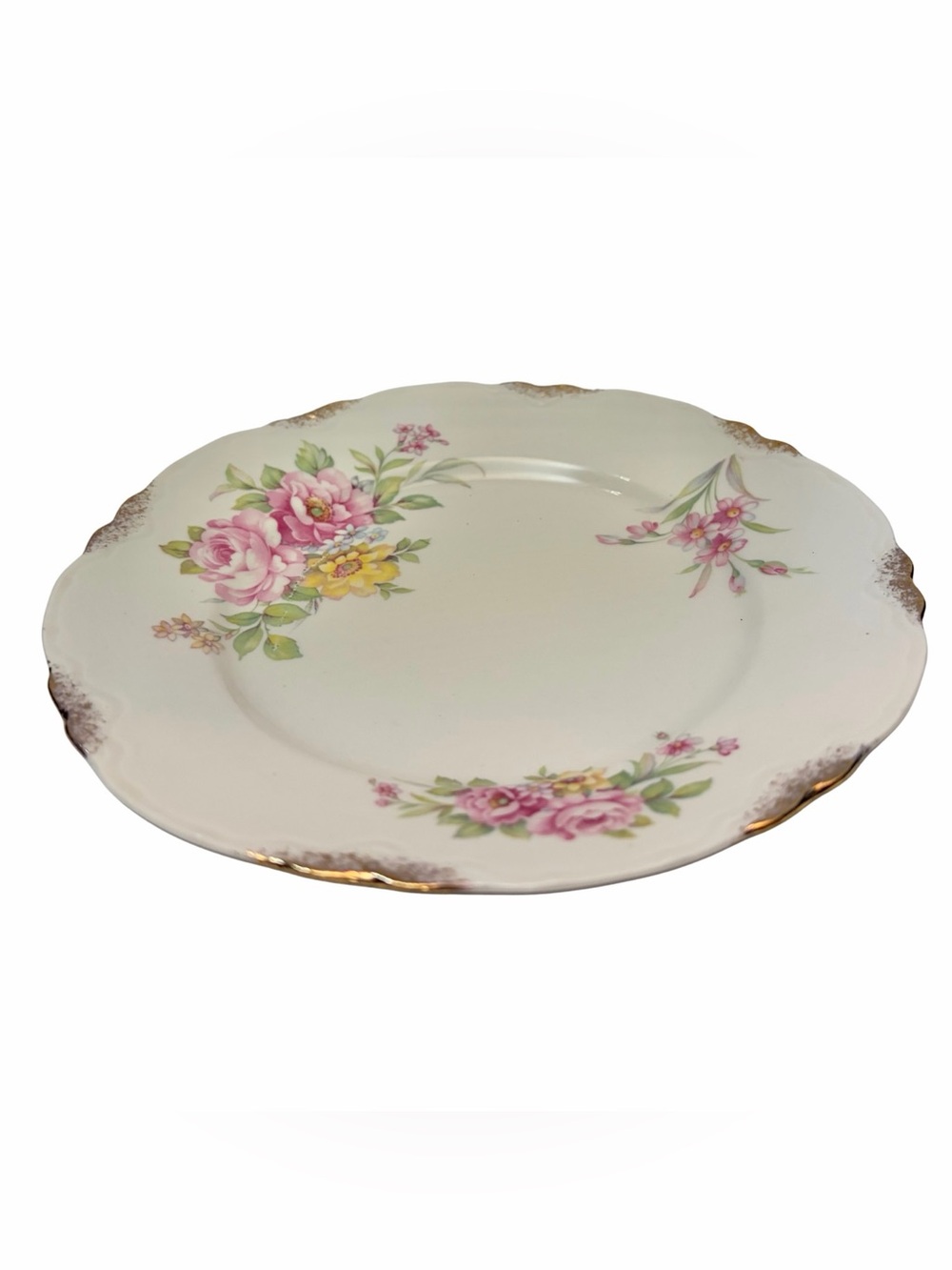 Vintage 1940’s Warwick China Rosemont Pattern 8.5” Plate Made in U.S.A.